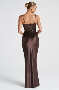 Joan Maxi Dress – Plum Brown