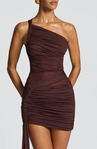 Rowan Mini Dress – Plum Brown