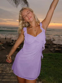 Violet Chiffon Ruffle Dress