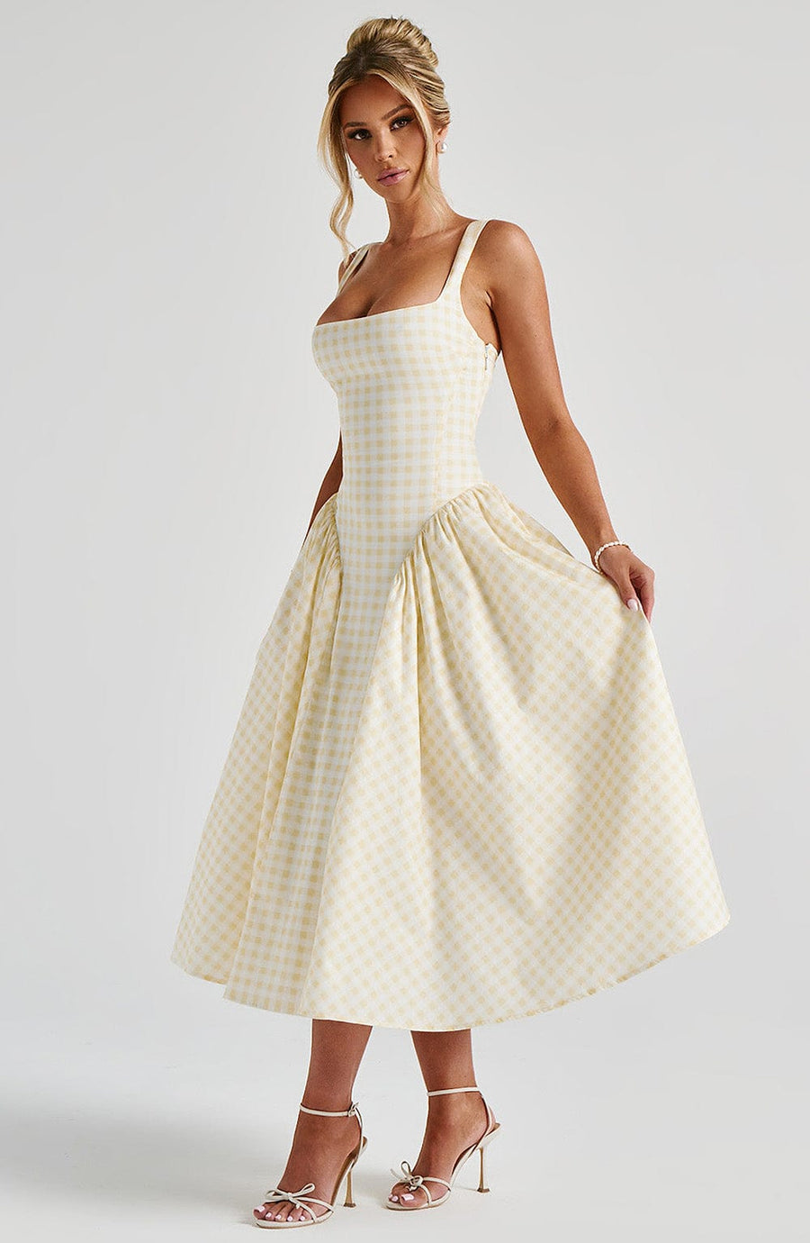 Lilou Midi Dress – Lemon Gingham