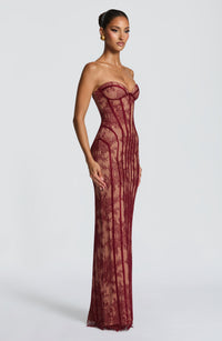 Loretta Maxi Dress – Burgundy