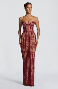 Loretta Maxi Dress – Burgundy