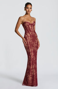 Loretta Maxi Dress – Burgundy