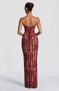 Loretta Maxi Dress – Burgundy