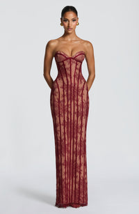 Loretta Maxi Dress – Burgundy