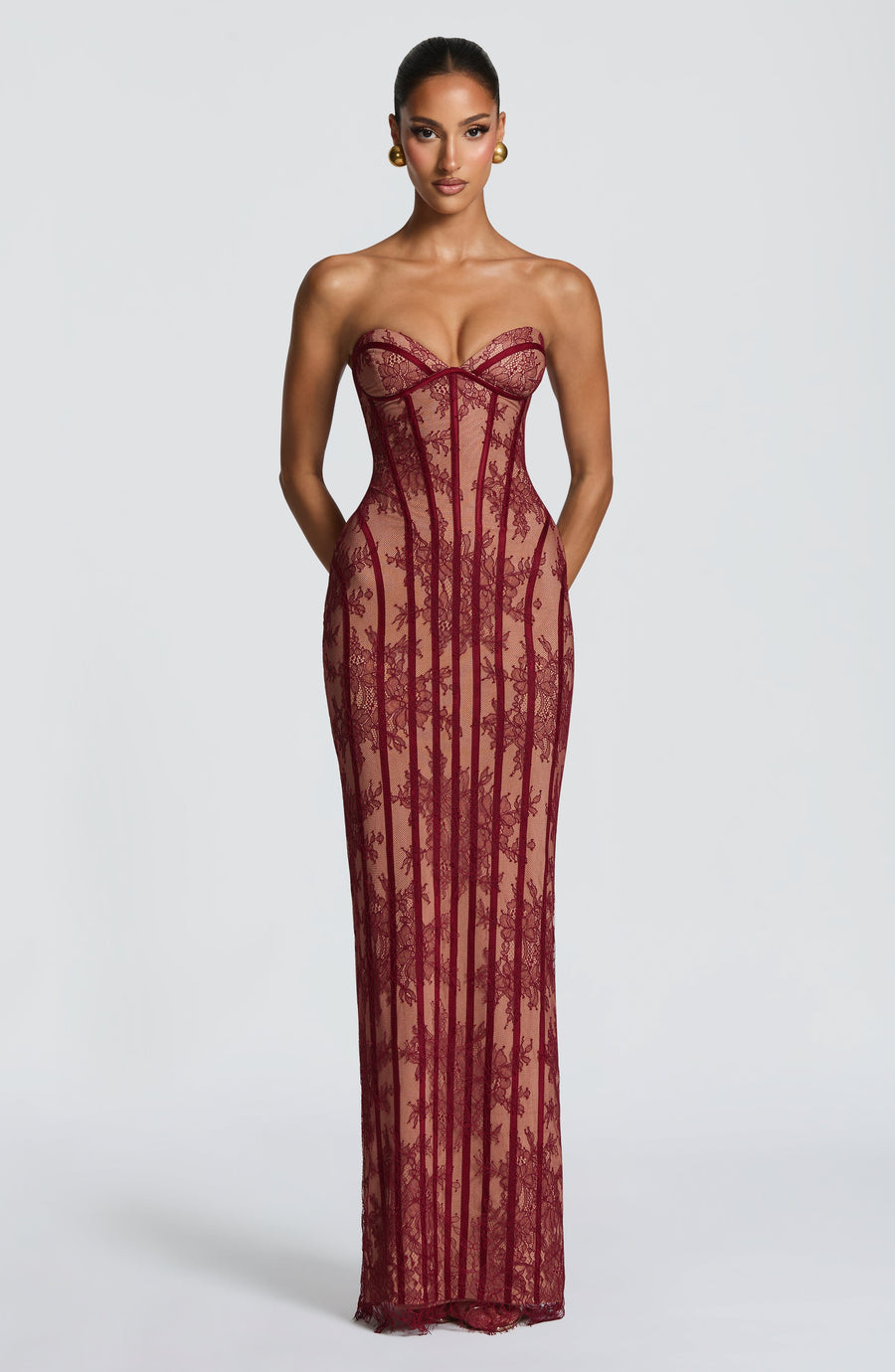 Loretta Maxi Dress – Burgundy