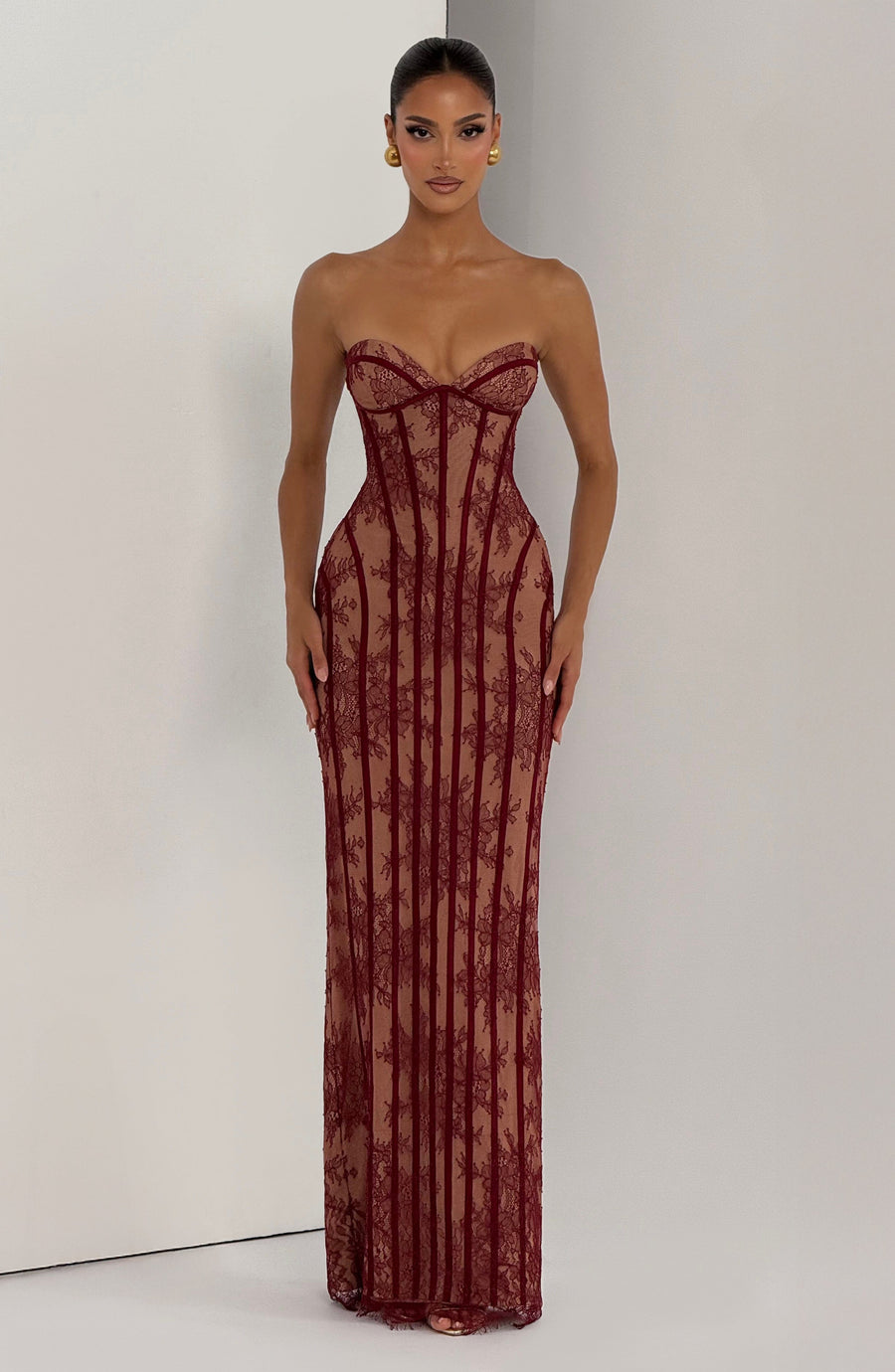 Loretta Maxi Dress – Burgundy