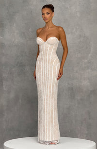 Loretta Maxi Dress – Ivory Embellishment