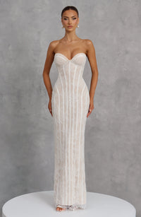 Loretta Maxi Dress – Ivory Embellishment