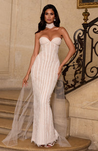Loretta Maxi Dress – Ivory Embellishment