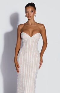 Loretta Maxi Dress – Ivory Embellishment