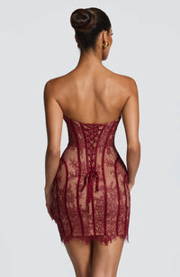 Loretta Mini Dress – Burgundy