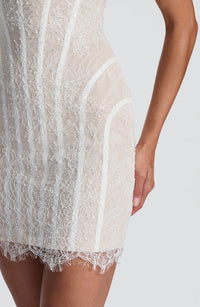 Loretta Mini Dress – Ivory Embellishment