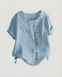 Sibylle Blouse with Short Sleeve in Blue