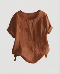 Sibylle Blouse with Short Sleeve in Brown
