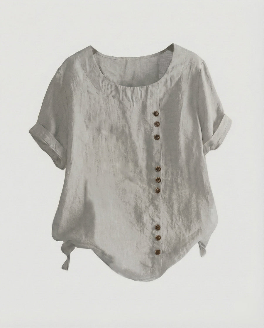 Sibylle Blouse with Short Sleeve in Grey