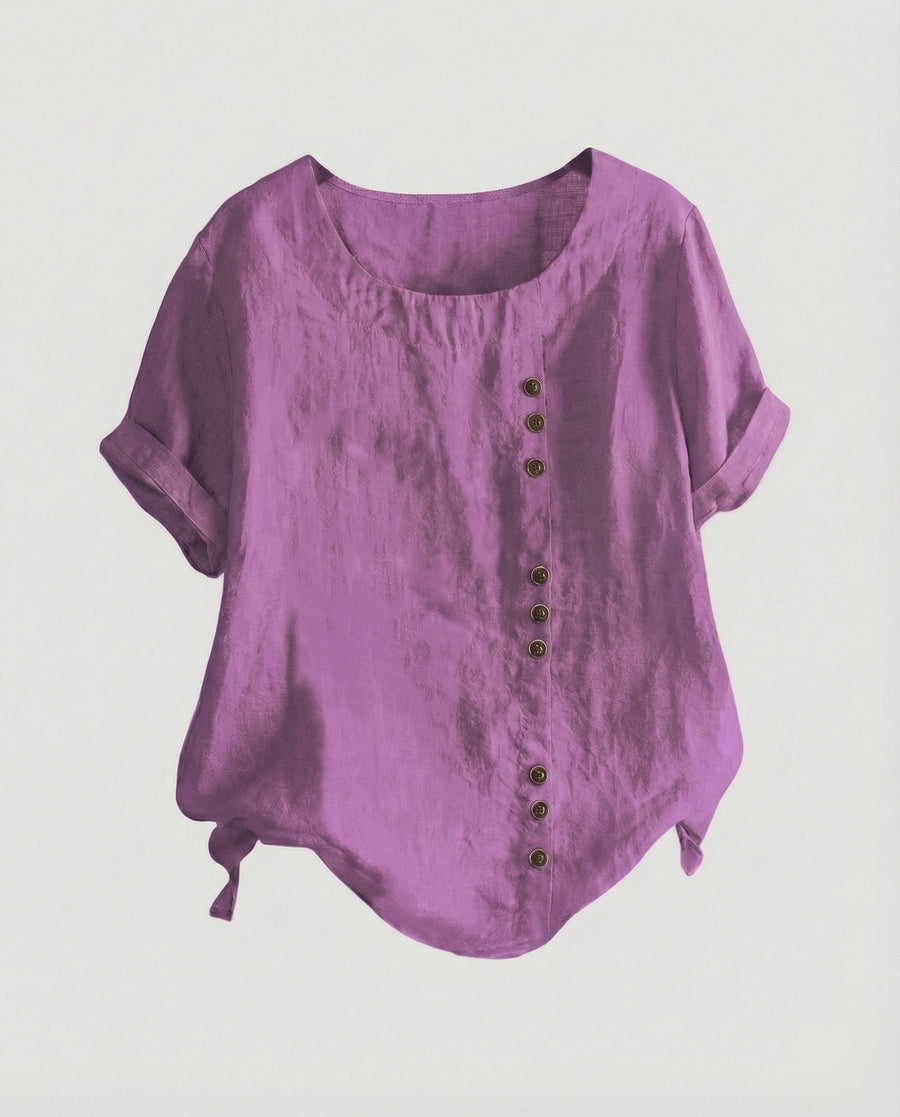 Sibylle Blouse with Short Sleeve in Light Purple