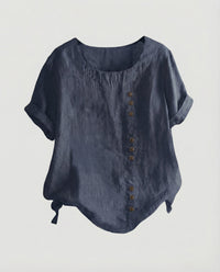 Sibylle Blouse with Short Sleeve in Navy