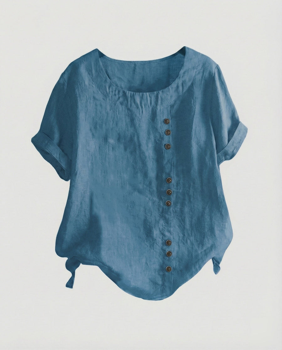 Sibylle Blouse with Short Sleeve in Tintenblau