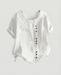 Sibylle Blouse with Short Sleeve in White