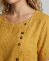 Sibylle Blouse with Short Sleeve in Yellow