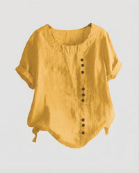 Sibylle Blouse with Short Sleeve in Yellow