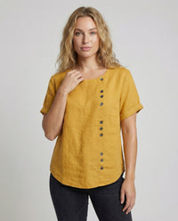 Sibylle Blouse with Short Sleeve in Yellow