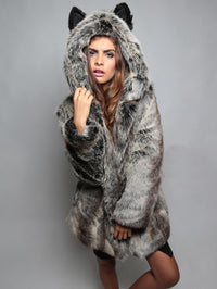 Sibylle Coat with Hood in Grey