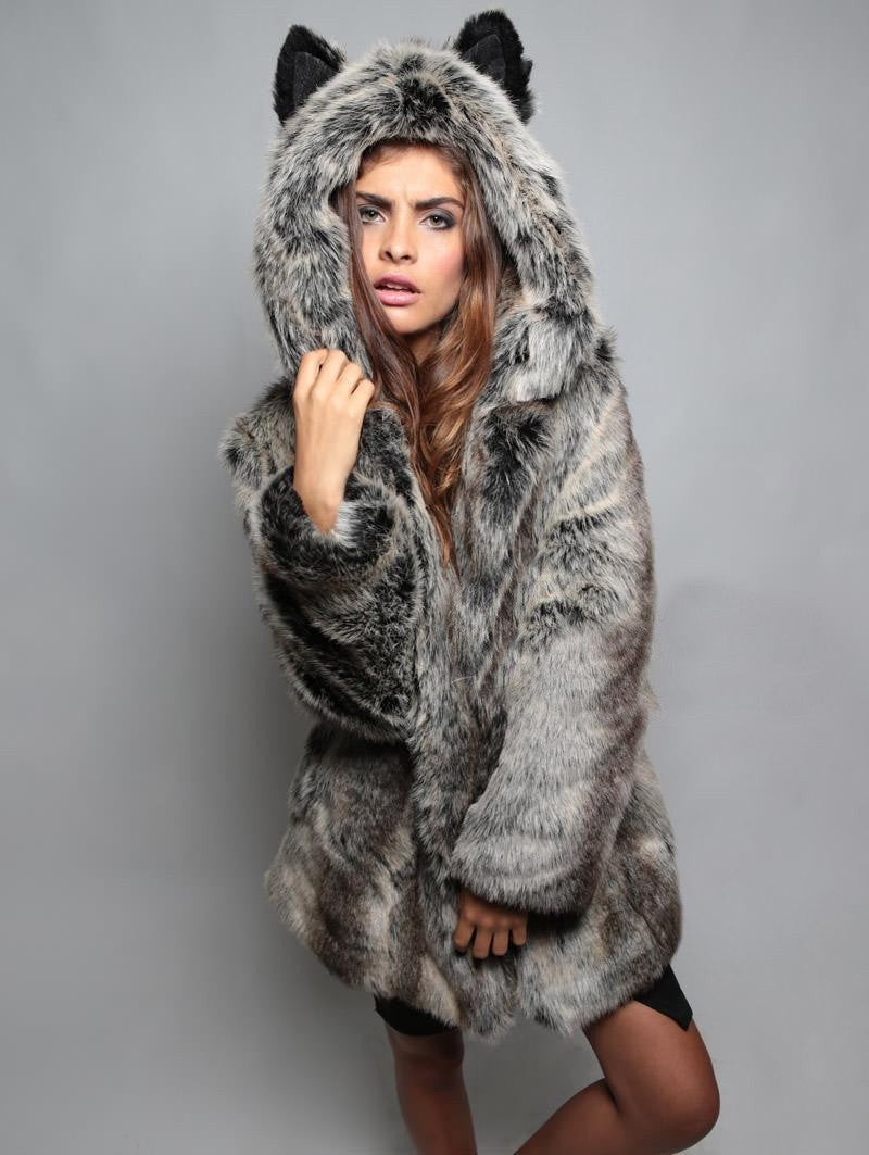 Sibylle Coat with Hood in Grey