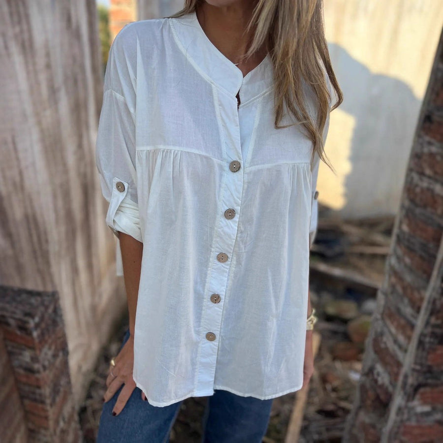 Sibylle Comfortable Blouse with Button Front