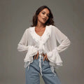 Sibylle Lightweight Chiffon Blouse with Ruffles
