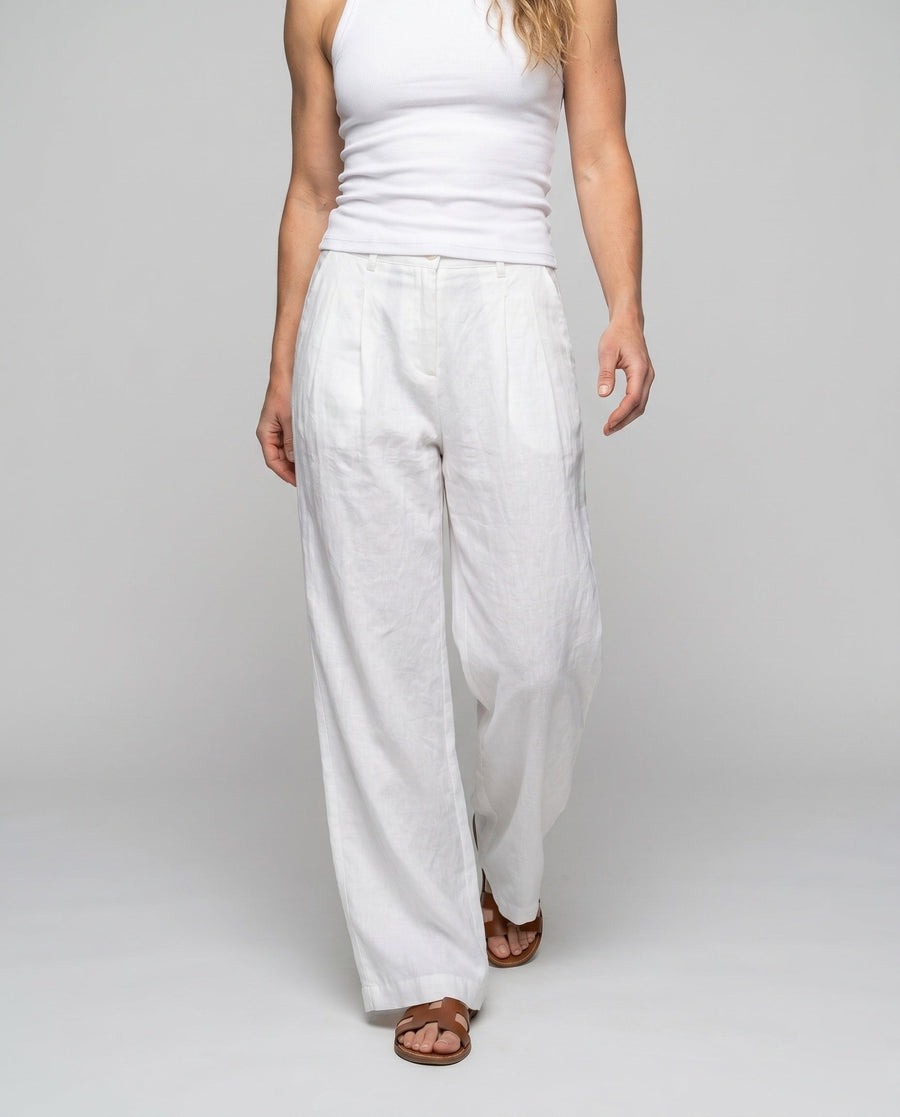 Sibylle Linen Trousers with Side Pockets and Pockets