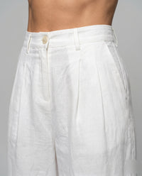 Sibylle Linen Trousers with Side Pockets and Pockets