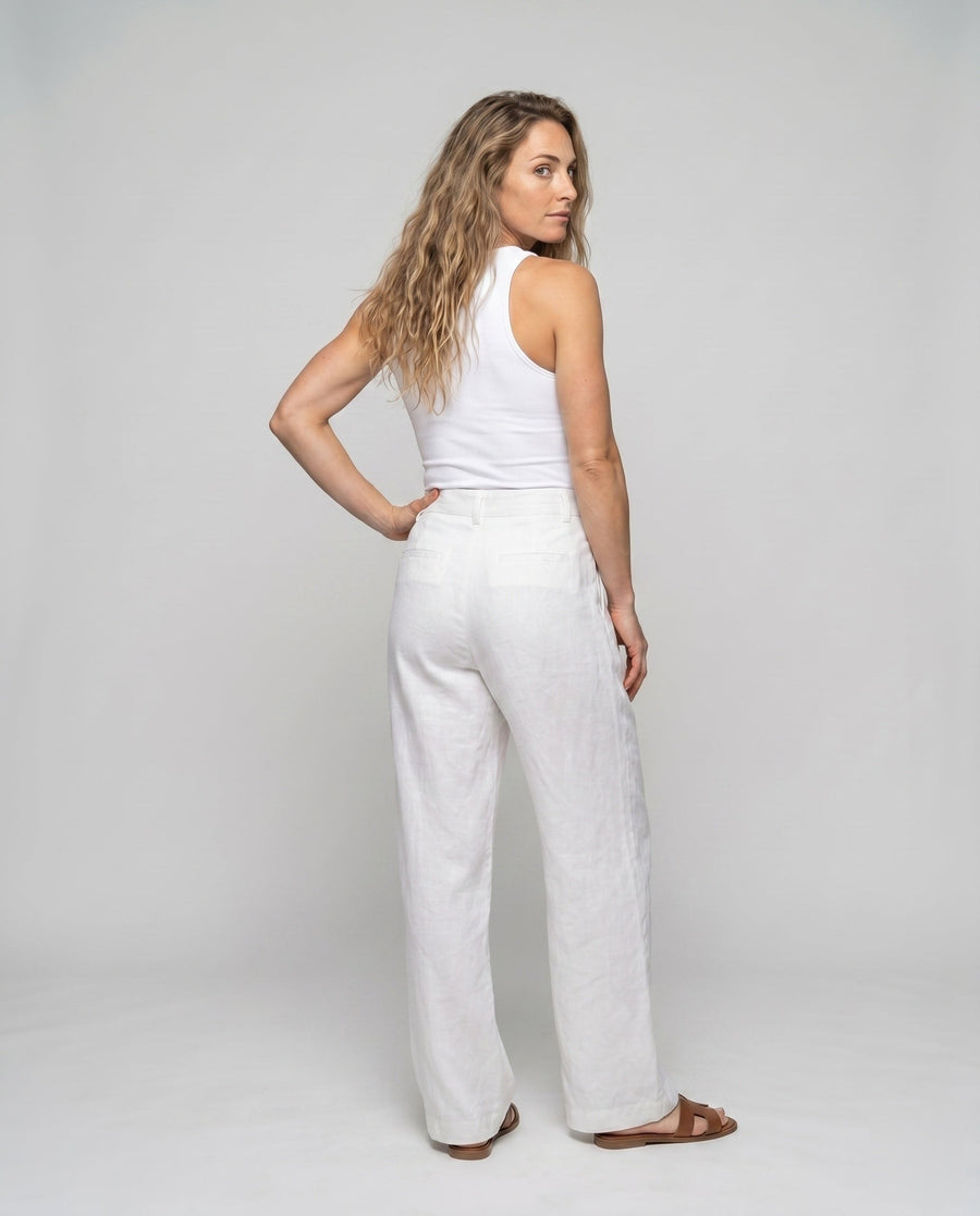 Sibylle Linen Trousers with Side Pockets and Pockets