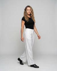 Sibylle Linen Trousers with Side Pockets and Pockets