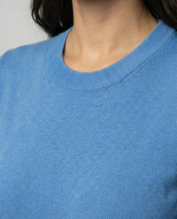 Sidonie Knit Sweater with Short Sleeve in Blue