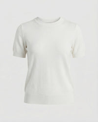 Sidonie Knit Sweater with Short Sleeve in White