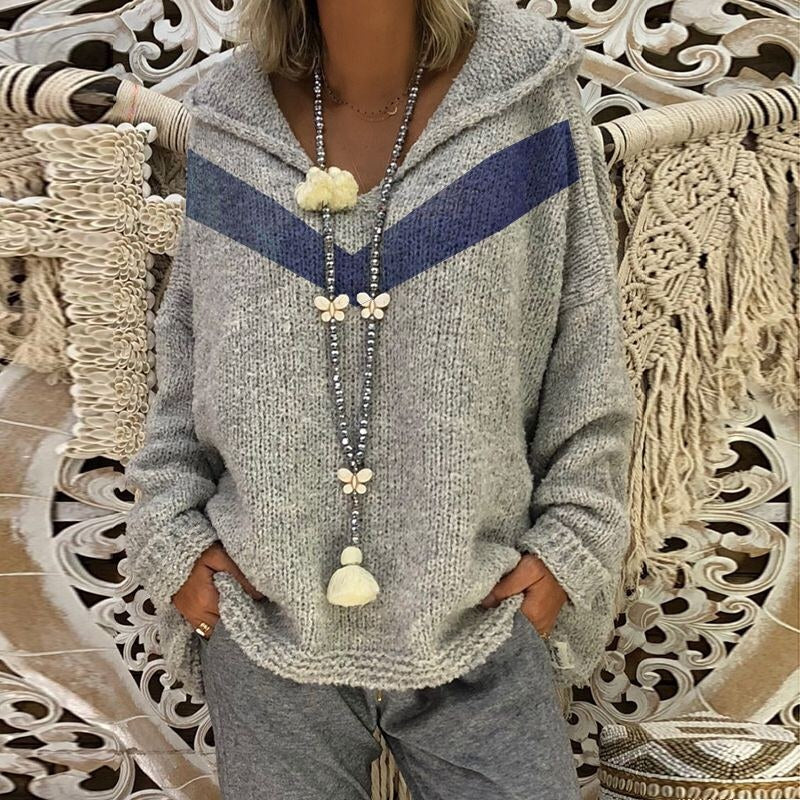 Sidonie Sweater with Hood in Red