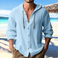 Siem Casual Linen Shirt with Hood