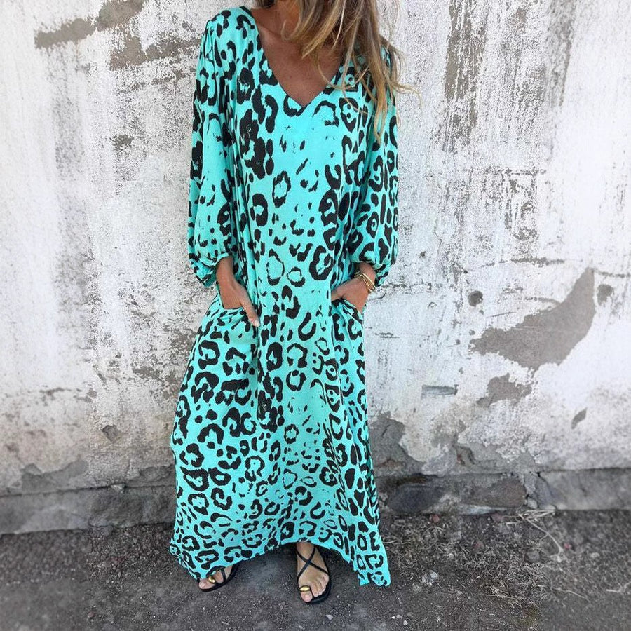 Sienna Casual Maxi Dress with V-Neck