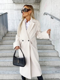 Sienna Elegant Coat with Oversized in Brown