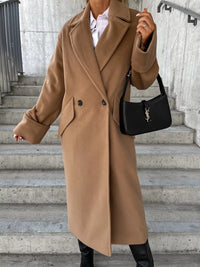 Sienna Elegant Coat with Oversized in Khaki