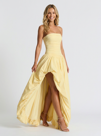 Sienna | Pleated Strapless Maxi Dress