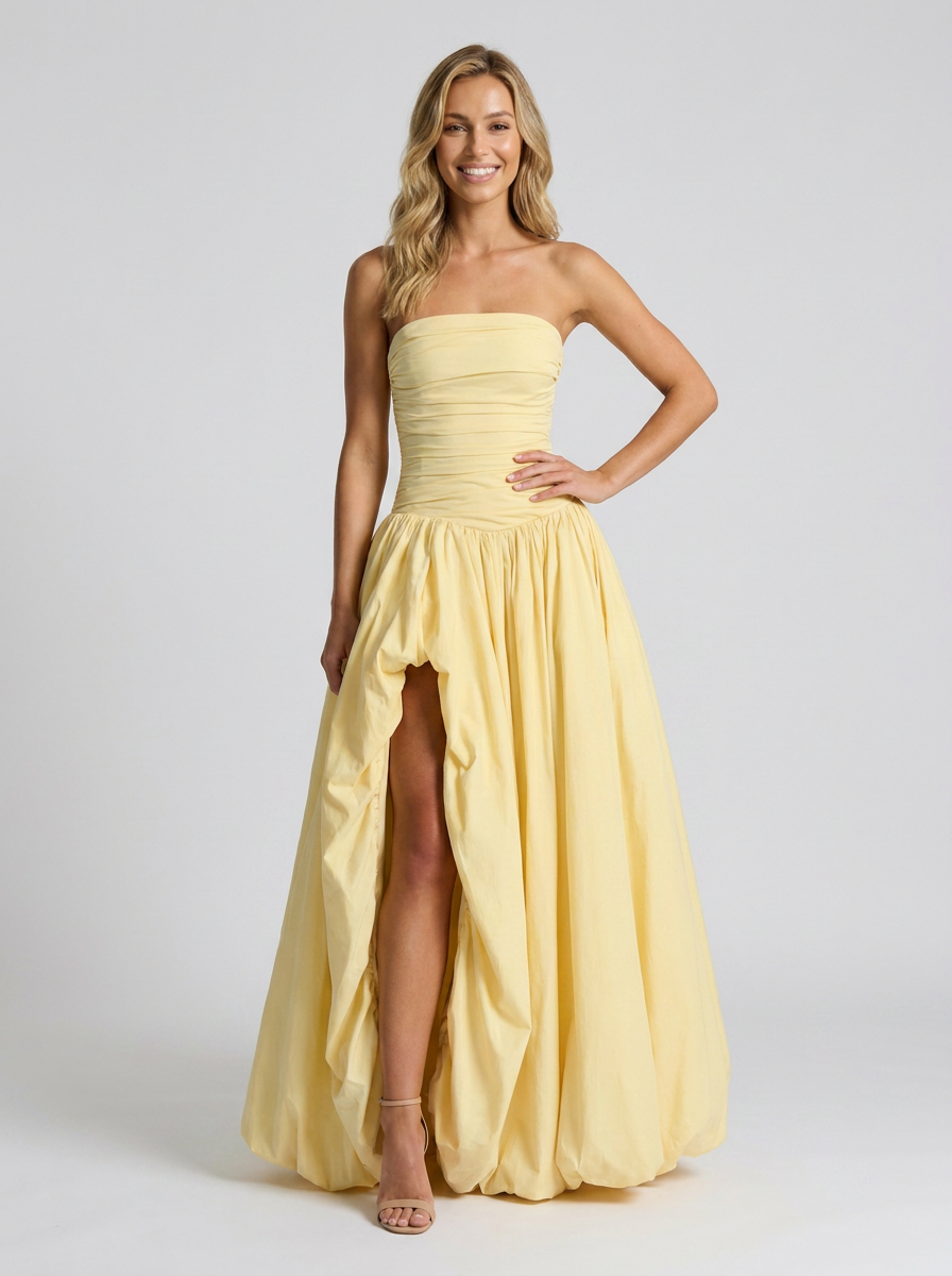 Sienna | Pleated Strapless Maxi Dress