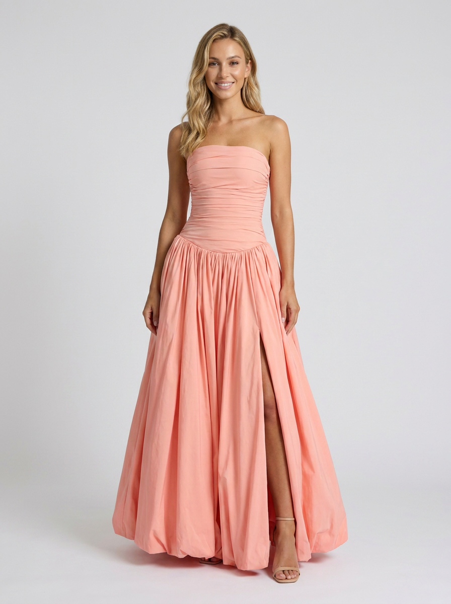 Sienna | Pleated Strapless Maxi Dress