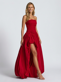Sienna | Pleated Strapless Maxi Dress