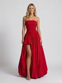 Sienna | Pleated Strapless Maxi Dress