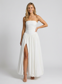 Sienna | Pleated Strapless Maxi Dress