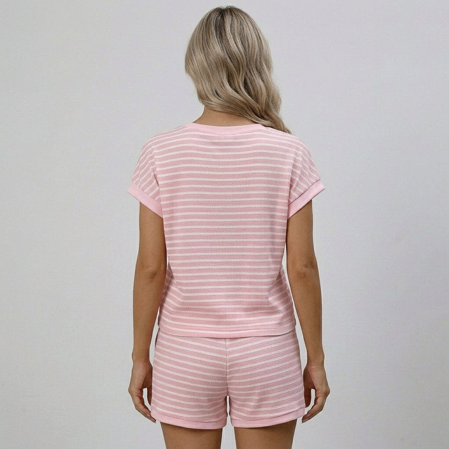 Sienna Striped Two-Piece Set in Blush