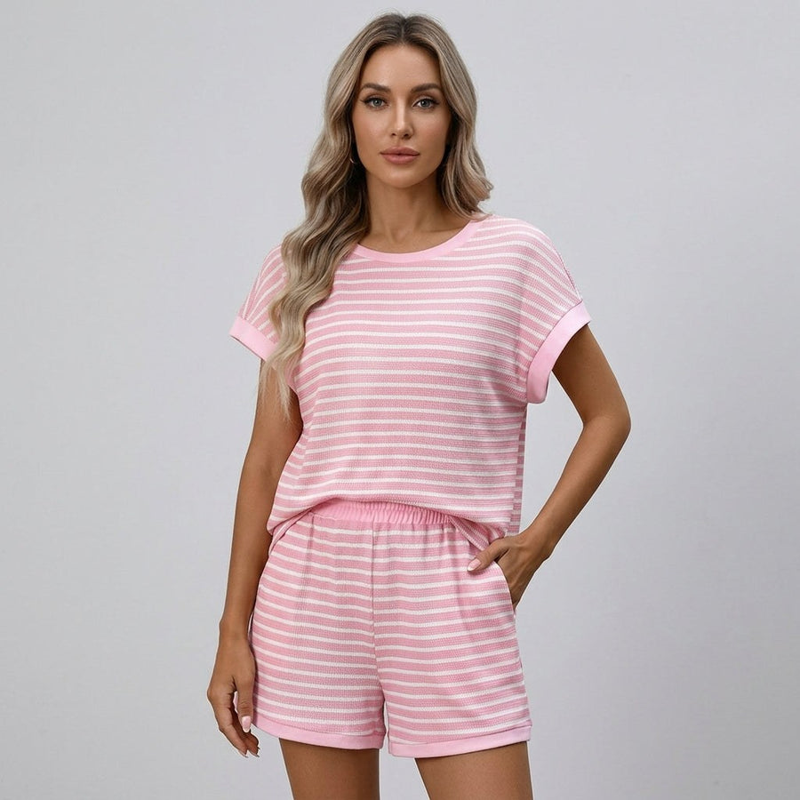 Sienna Striped Two-Piece Set in Blush